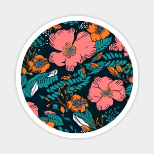 Flower Pattern Colorful Motif 2023 Trend V3 Magnet